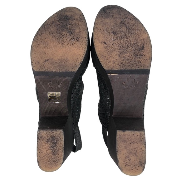 Free People Logan Perforated Leather Wooden Platform Clogs - Picture 11 of 12